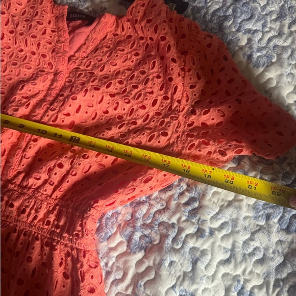 Elegant Coral Lace Maxi Dress - Picture 6 of 7